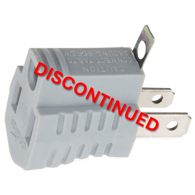 SL-153: Adapter - Single Grounded Outlet Female to 2 Prong Male - 15amp