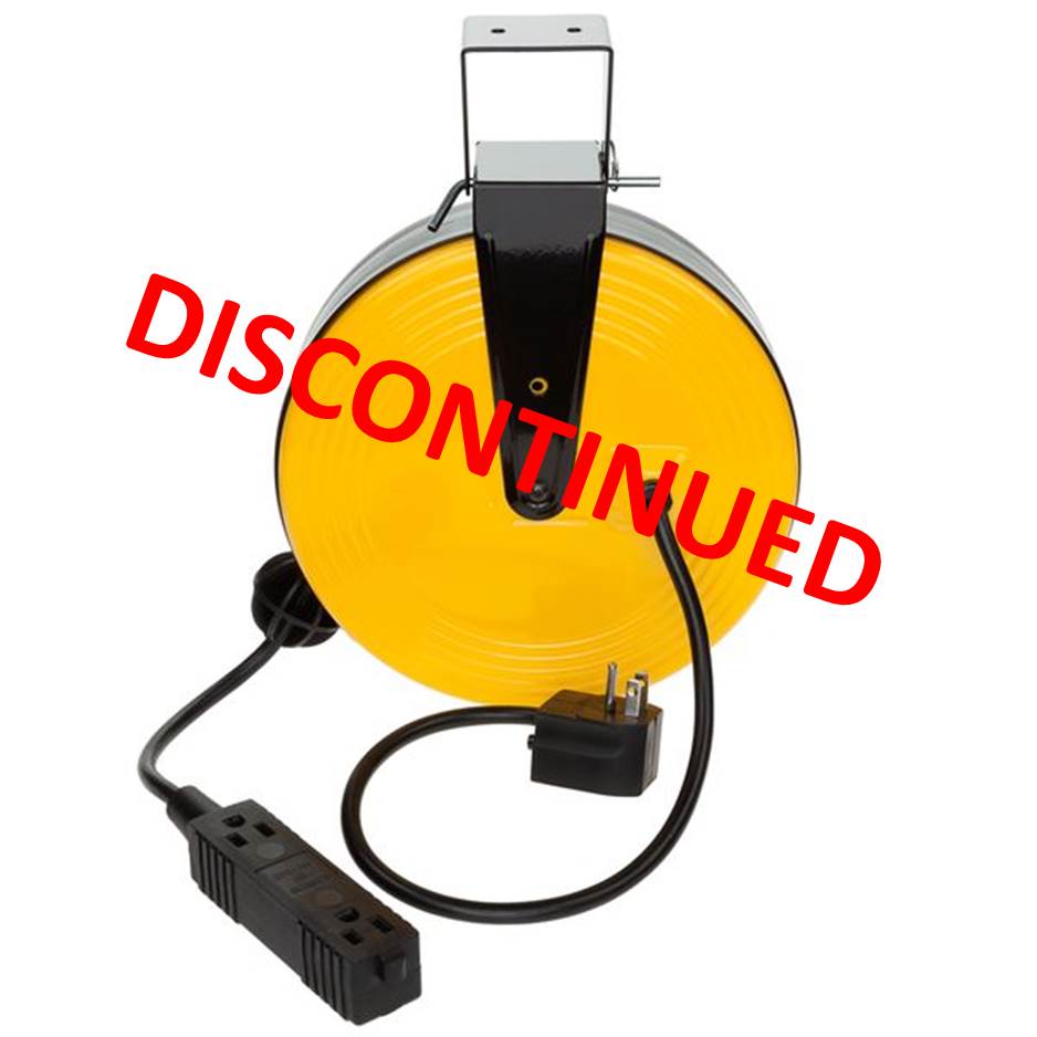 CA-800: 30ft Retractable Metal Cord Reel w/3 Outlets - 10amp w/Circuit Breaker