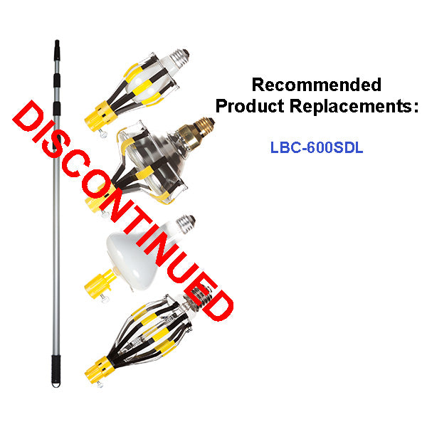 LBC-1600: Light Bulb Changer w/16' 3-Section Aluminum Pole & 4 Changer Heads