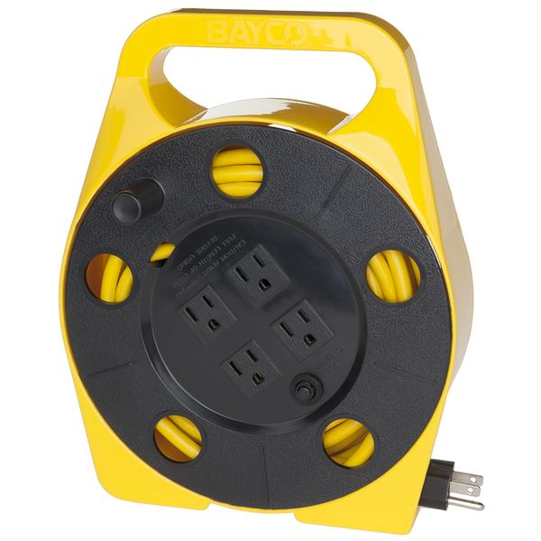 SL-755: 25ft Cord Reel w/Integrated Cord & 4 Outlets – Bayco Products