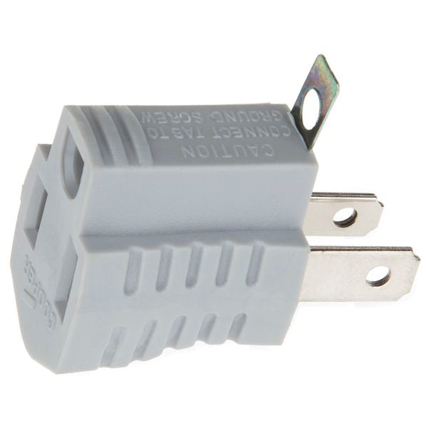 SL-153: Adapter - Single Grounded Outlet Female to 2 Prong Male - 15amp