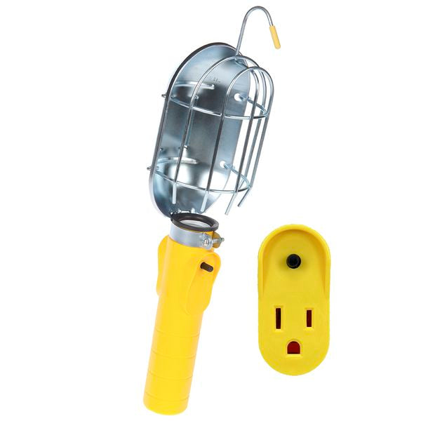 SL-204: Replacement Incandescent Work Light Head w/Metal Guard & Single Outlet