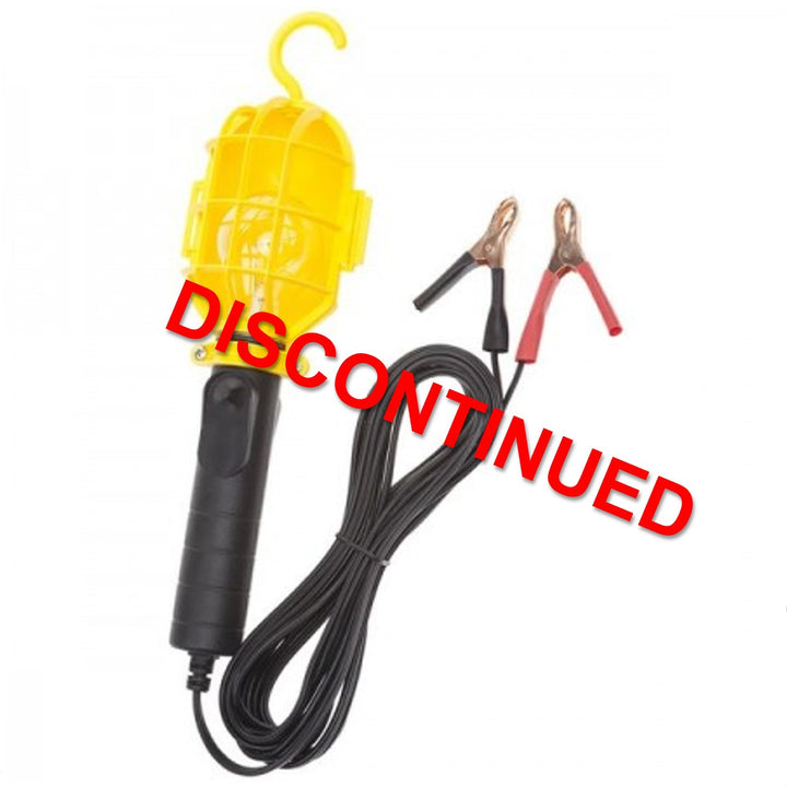 SL-412: 12 Volt Incandescent Work Light w/Non-metallic Guard & Battery Clips