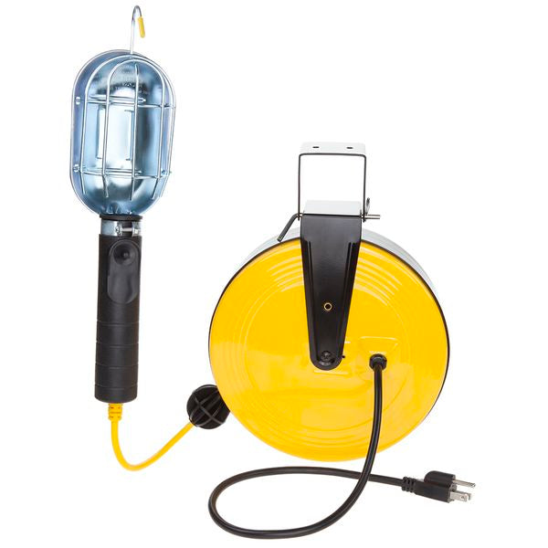 SL-851: Incandescent Work Light w/Metal Guard on 50ft Metal Reel